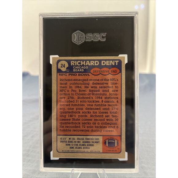 1985 Topps #24 Richard Dent GRADED SGC 7 Near Mint - Picture 2 of 5